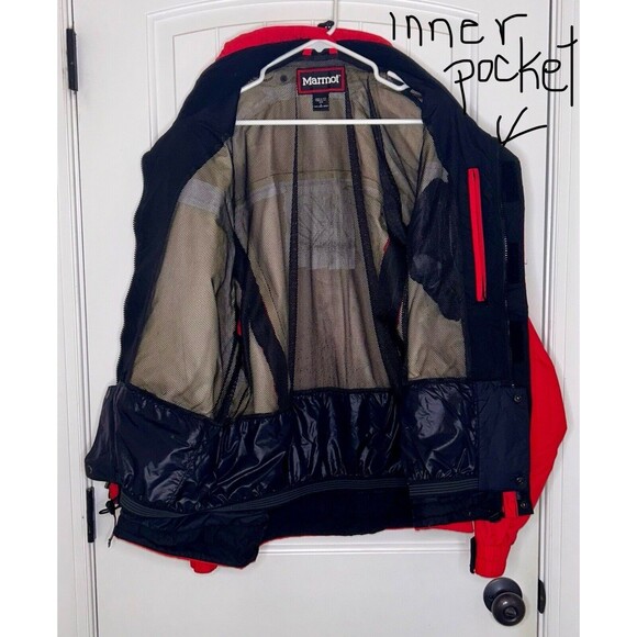 VINTAGE MARMOT MENS GORE-TEX SHELL SKI RAIN JACKET Red K2 Size Large - Picture 10 of 12